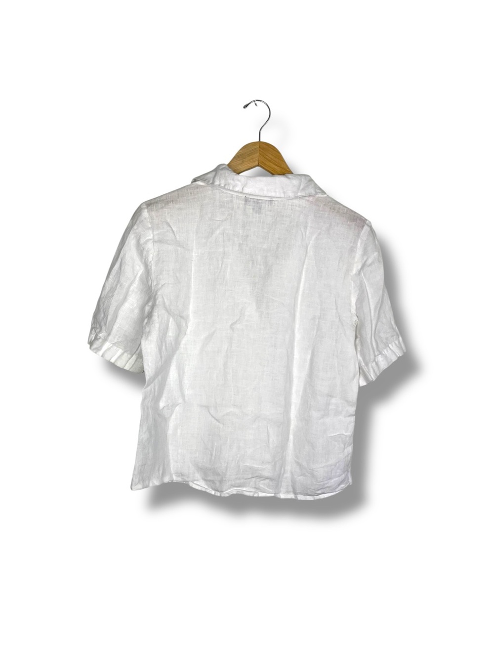 J.CREW Bungalow Popover Top in 100% Linen White Small Chic Travel Old Money - Picture 9 of 9